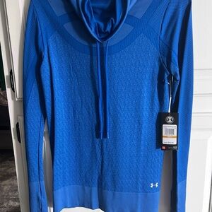 Under Armour Cowl Neck Vibrant Blue Pullover  Threadborne Heat Gear